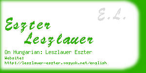 eszter leszlauer business card